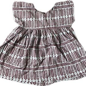 Kate Quinn Burgundy and Light Blue Wheat Print Tunic